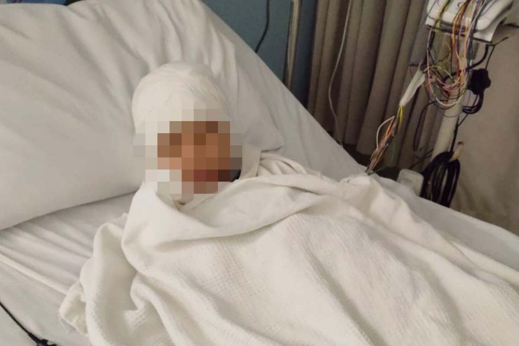 10yo bullying victim resting at the hospital