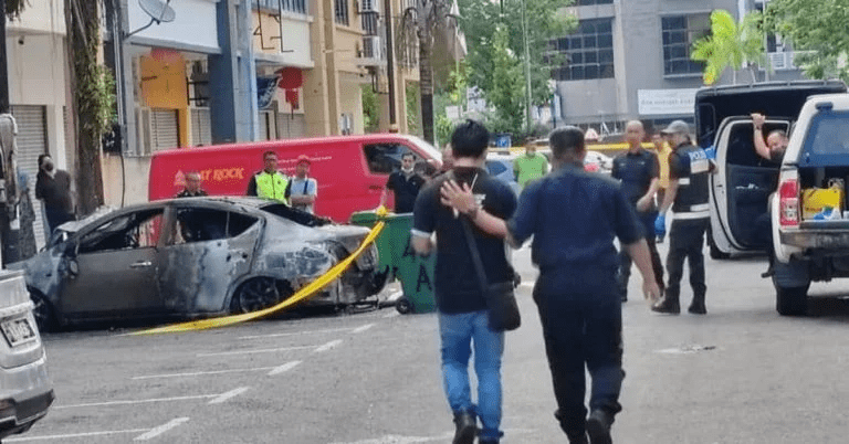 M'sian Man Allegedly Sets Himself On Fire Inside Parked Car In Kuantan