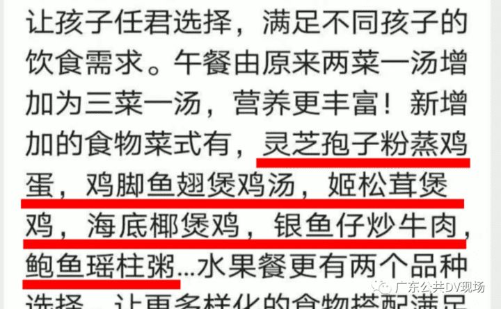 Luxurious kids' menu upsets students' parents