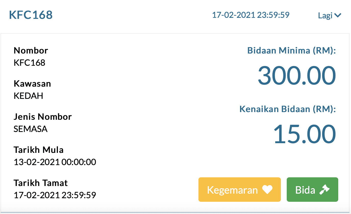 Calling all fried chicken lovers! 'KFC' car number plates up for grabs on JPJ website