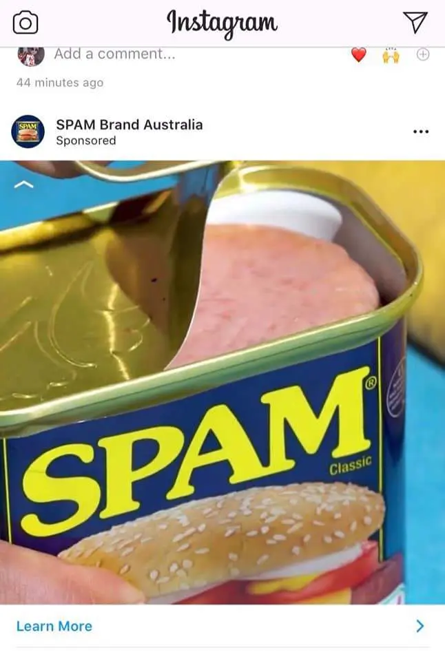 Punny netizen reports SPAM Brand Australia ad for being "spam"