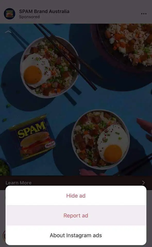 Punny netizen reports SPAM Brand Australia ad for being "spam"
