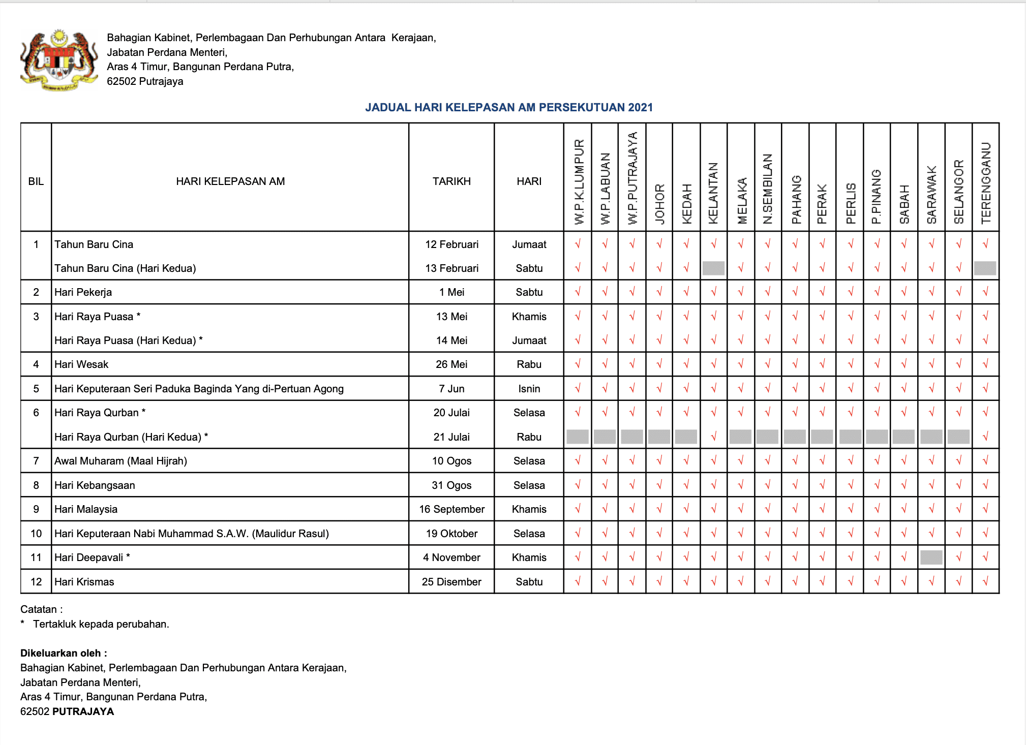 LATEST: List of Malaysia public holidays and the ultimate guide to apply leave in 2021