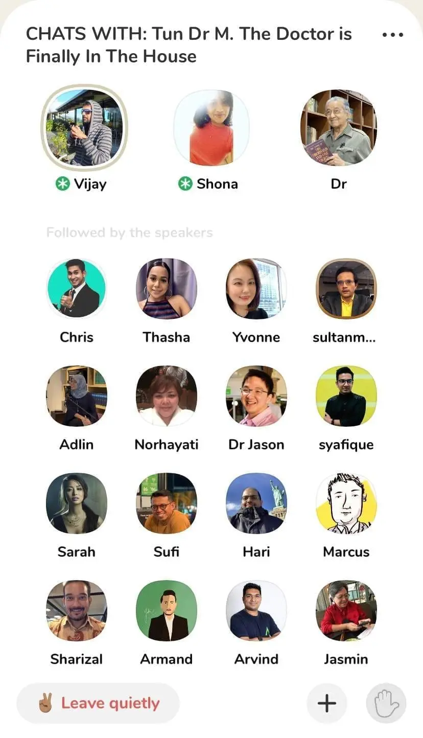 Tun Mahathir holds a talk on Clubhouse