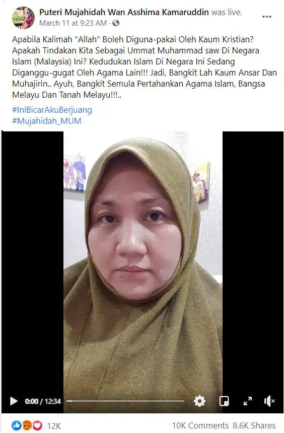 "Don't make us shut down all churches in Malaysia!" Woman rants over "Allah" issue