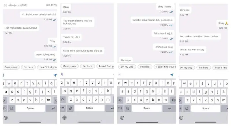 Foodpanda walker shares kind message by customer urging him to break fast beforehand