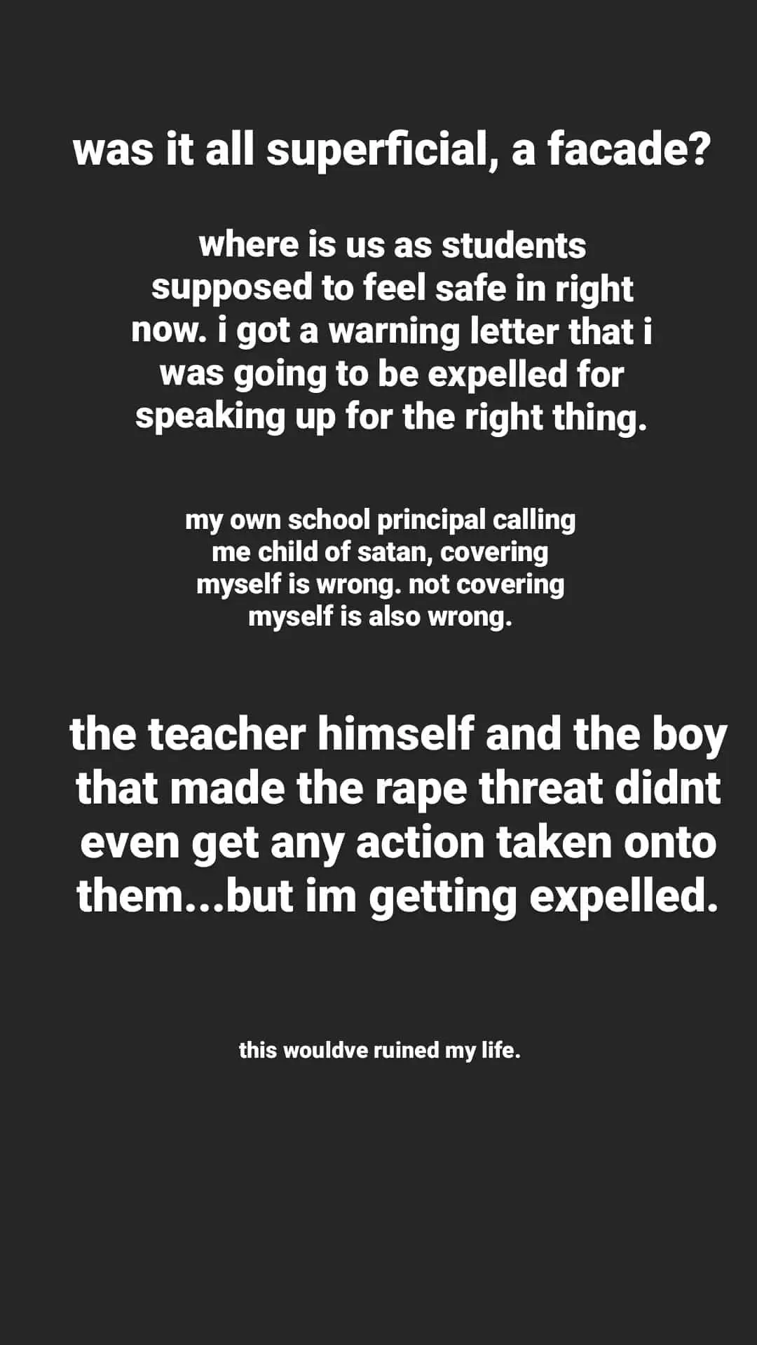 Teen who exposed teacher over lewd jokes faces expulsion due to absenteeism