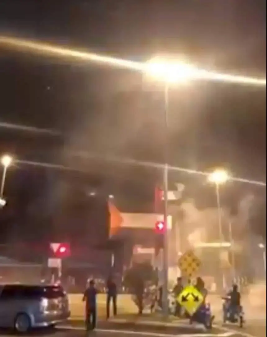 Motorcyclists detained for reckless driving while displaying the Palestinian flag