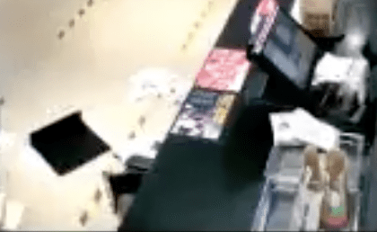 Furious customer thrashes cash register over an order gone wrong