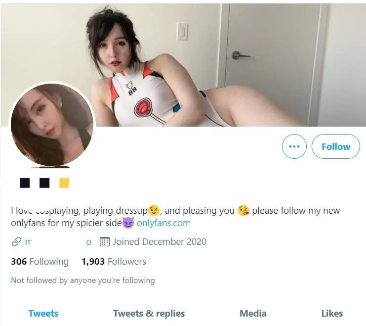 "#TanyaJe" JKJAV caught following a sexy cosplayer's account on Twitter