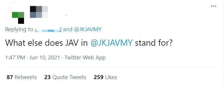 "#TanyaJe" JKJAV caught following a sexy cosplayer's account on Twitter