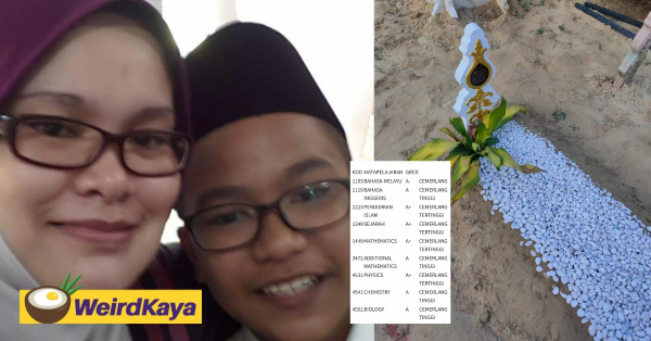 "I did it, Mama" Straight-A student tearfully shows SPM results at his mother's grave