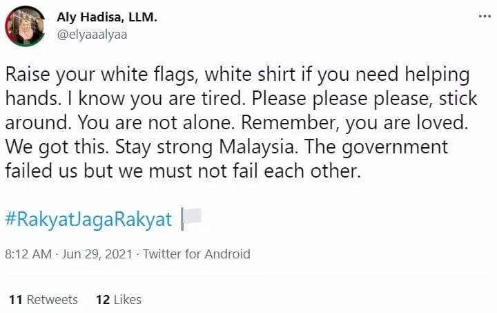 "Raise a white flag if you need help!" M'sians urged to seek out and assist the needy