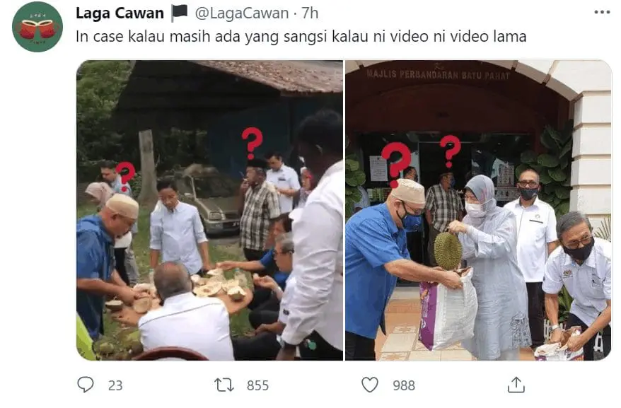 "It wasn't me!" Batu Pahat MP denies enjoying durian feast during FMCO