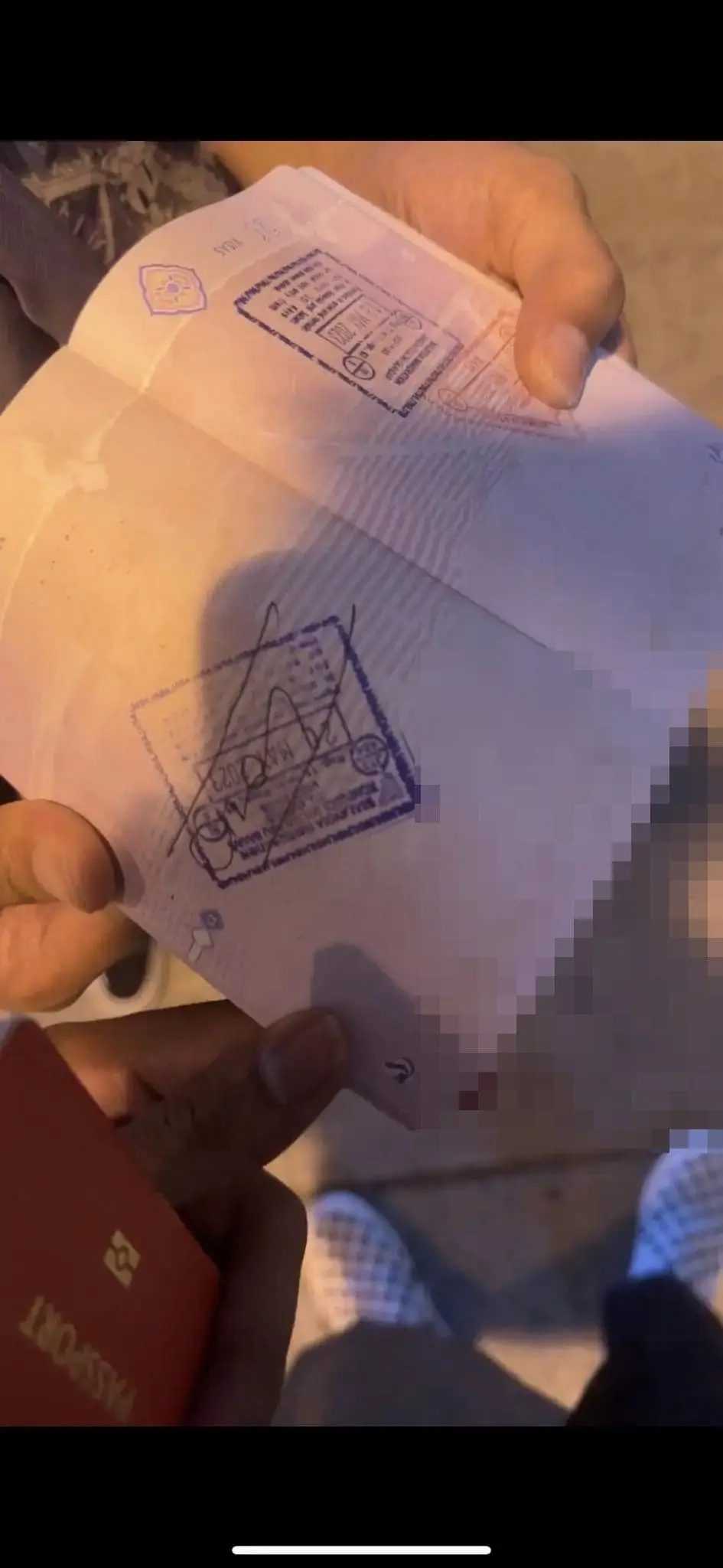 Passport of the SG man who was barred from entering Malaysia.