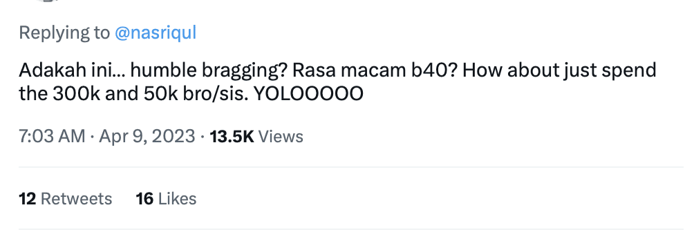 29yo M’sian Who Has RM350K In Savings Says He Feels Like He's B40 comment 03