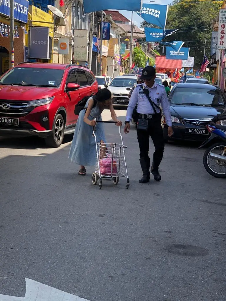 M'sian Police Officer Praised For Stopping Traffic And Helping Woman Cross The Road
