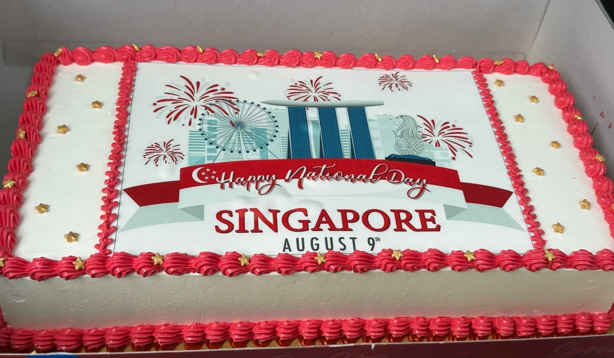 M'sia Immigration Department Gifts Birthday Cake To S'pore Counterpart In Conjunction With Their National Day