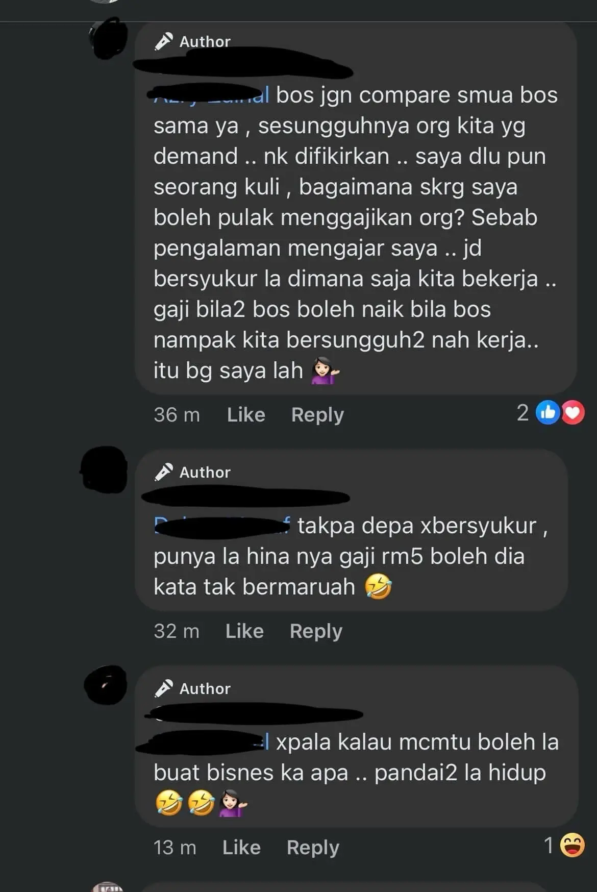 screenshot of the founder accused for paying RM5 per hour for her workers
