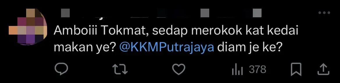 M'sian Minister Allegedly Smokes At Eatery, Netizens Call For Action To Be Taken comment 2