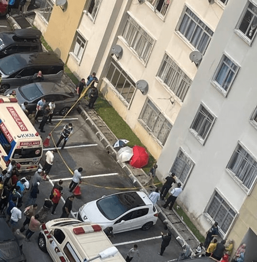 Paramedics gathering at the Sungai Buloh hospital quarters