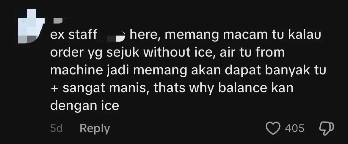 M'sian Woman Gets Quarter-Full Drink After She Requested For Zero Ice comment 3