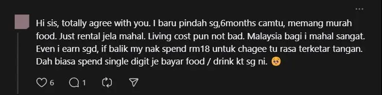 'Life's So Much Better Here' — M'sian Woman Says Singles Should Work In SG, Netizens Divided comment 1