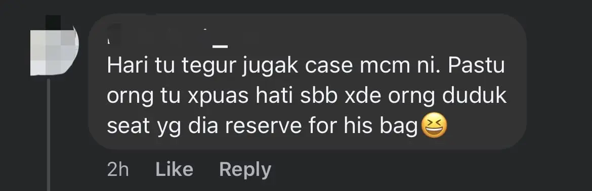 'Be More Considerate' — RapidKL Calls Out Woman Who 'Booked' Priority Seat With Her Bags comment 2