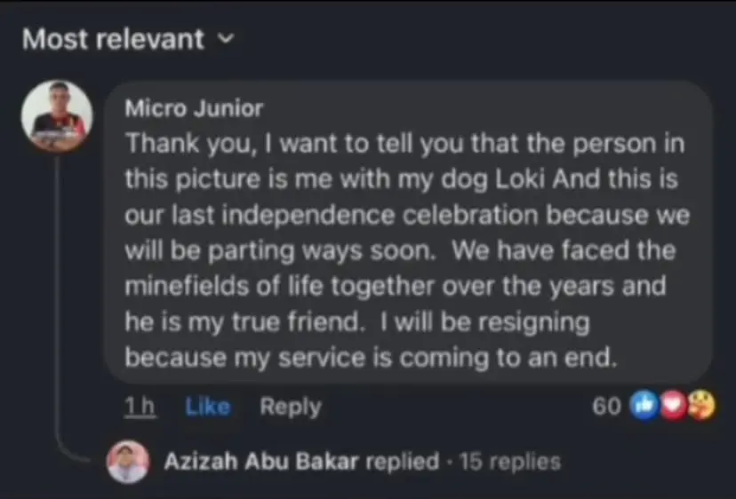 Netizens Saddened Over Loki's Last Moments With Its Owner During National Day Celebration