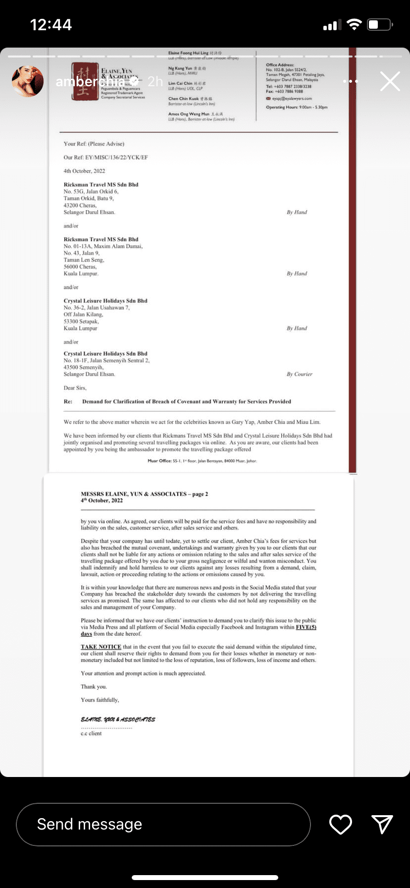 M'sian Model Amber Chia Exposes 'Prawn King' Umance Chong's Travel Scam, Claims She Is A Victim Too