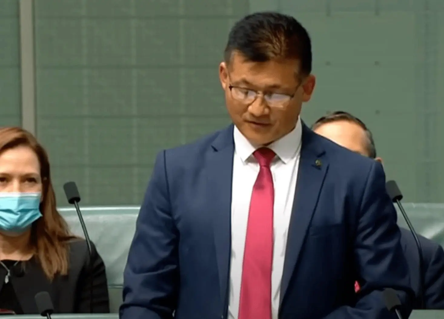 Aussie MP Sam Lim delivers his speech 02