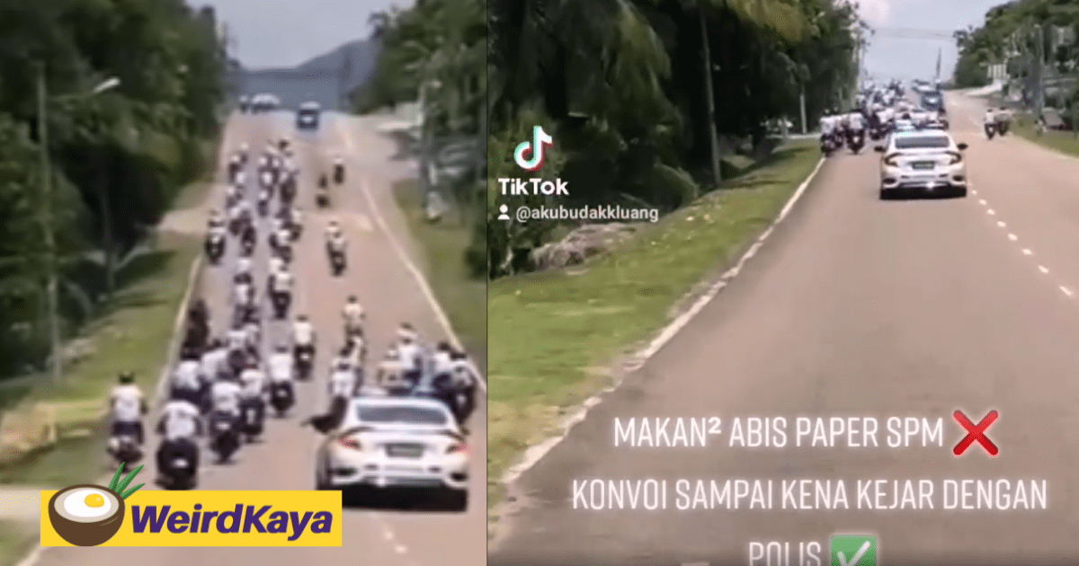 [VIDEO] Johor students pursued by police for celebrating the end of SPM with motorcycle convoy