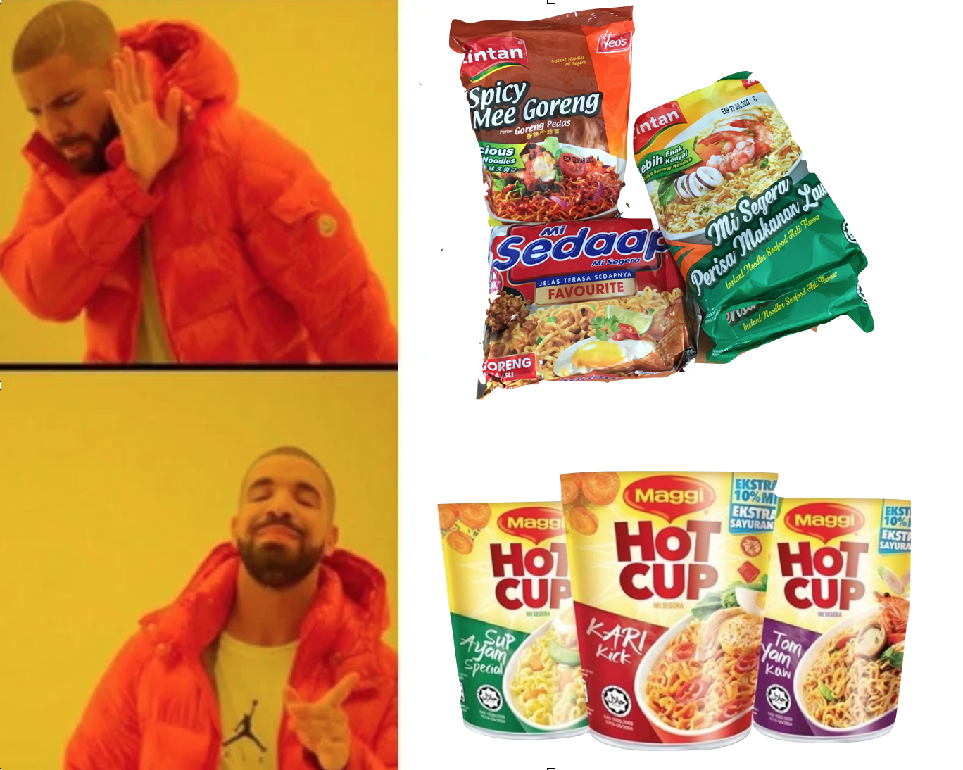 Cup noodles is a convenient supper when Malaysians go on cuti-cuti Malaysia.