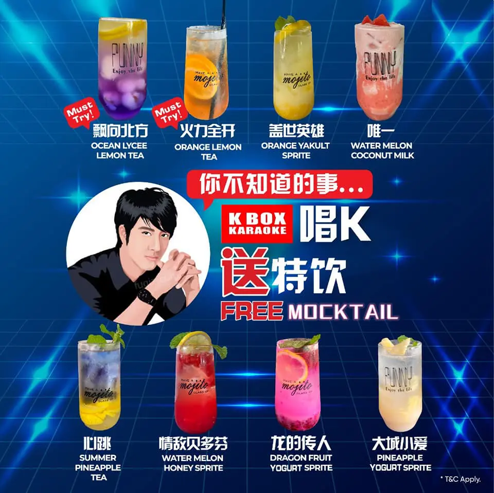 K Box ipoh menu with Wang Leehom name