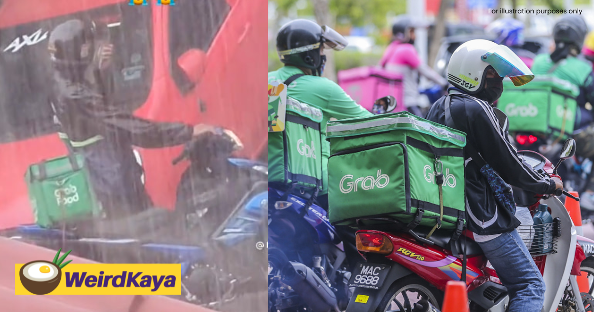 Netizen Gives RM40 Tip To GrabFood Rider For Sending His Meal During A Downpour