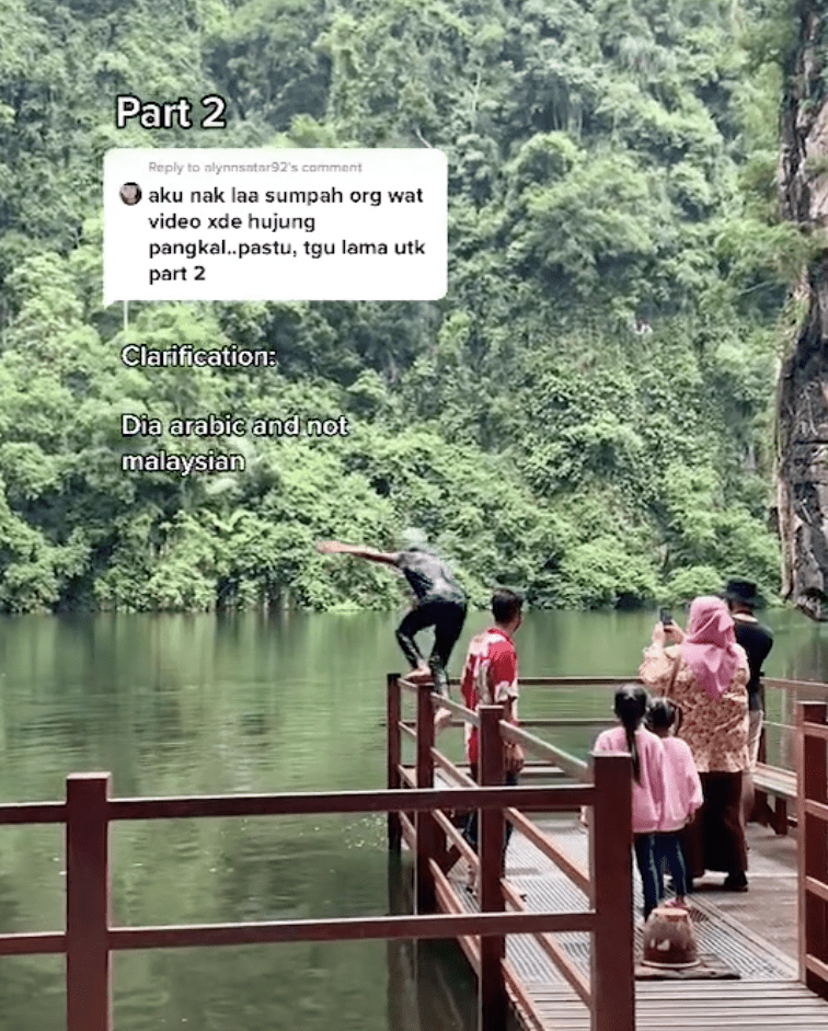 Man jumping Tasik Cermin 2nd time.