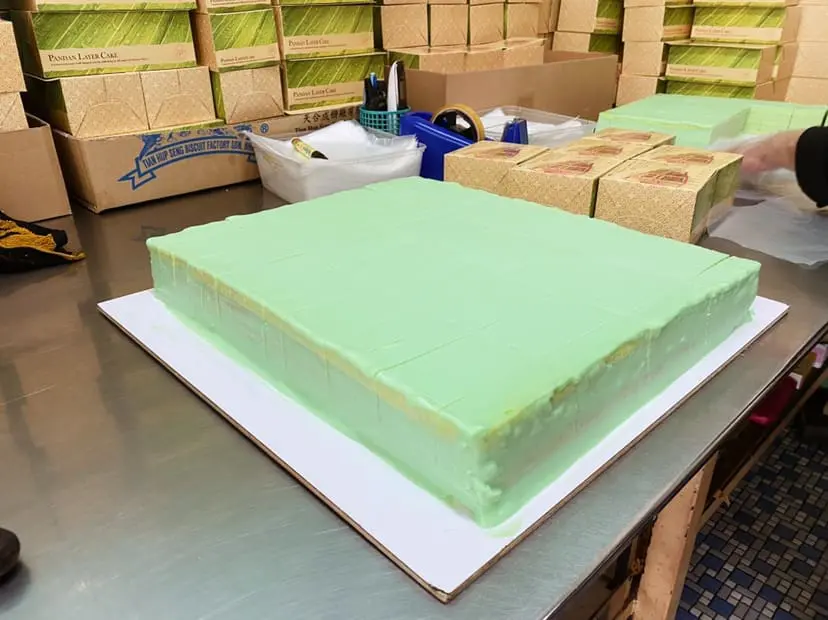 Pandan Layer Cake making