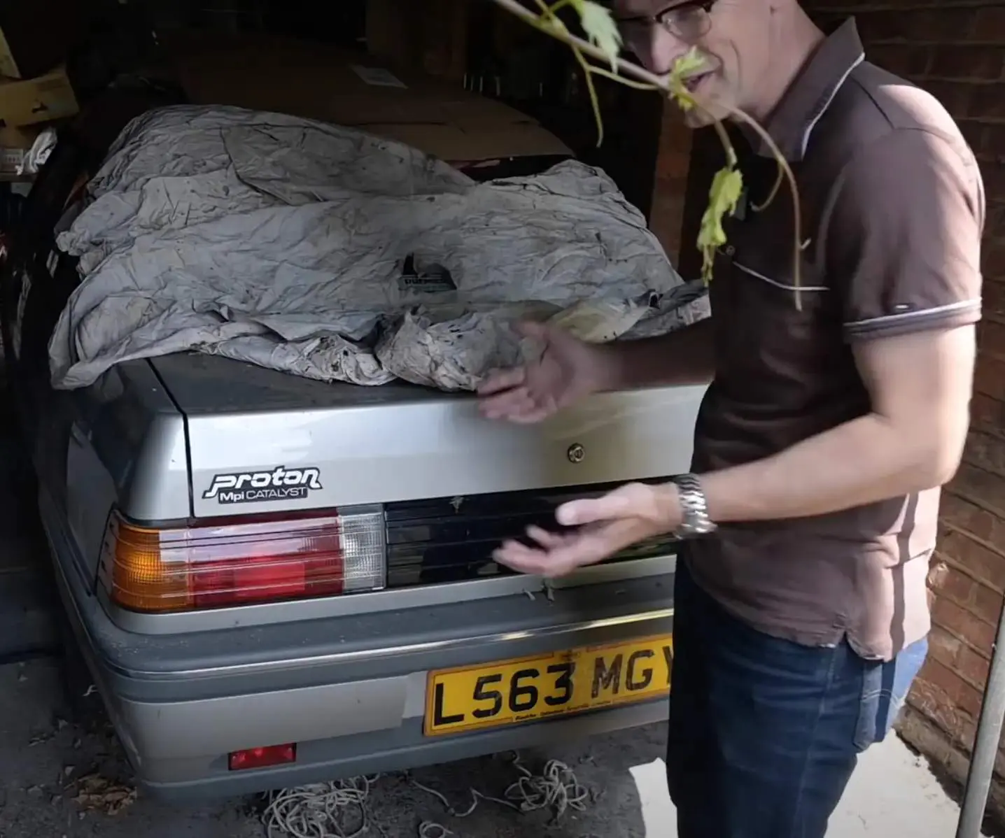 Proton Saga in a forgotten garage in UK
