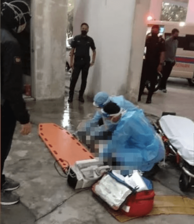 Rescuing girl falling from the 7th floor 