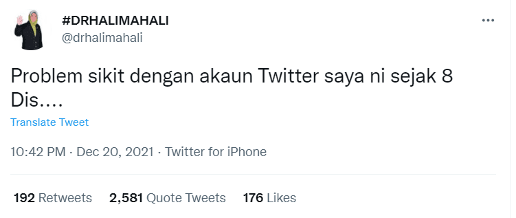 PAS politician tweet
