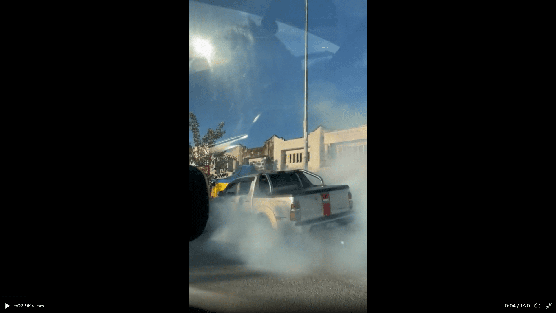 SUV collides with multiple cars and roadside stalls before crashing into a shoplot