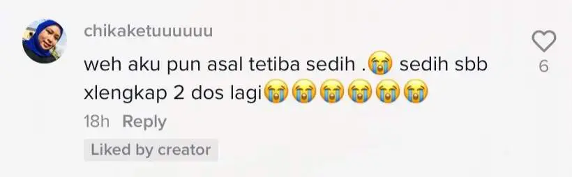 TikTok Comment- sad not being able to dine in due to not fully vaccinated