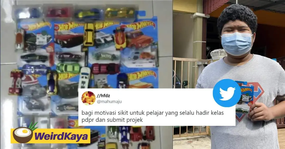 Teacher rewards diligent online class student with a Hot Wheels car and melts hearts online