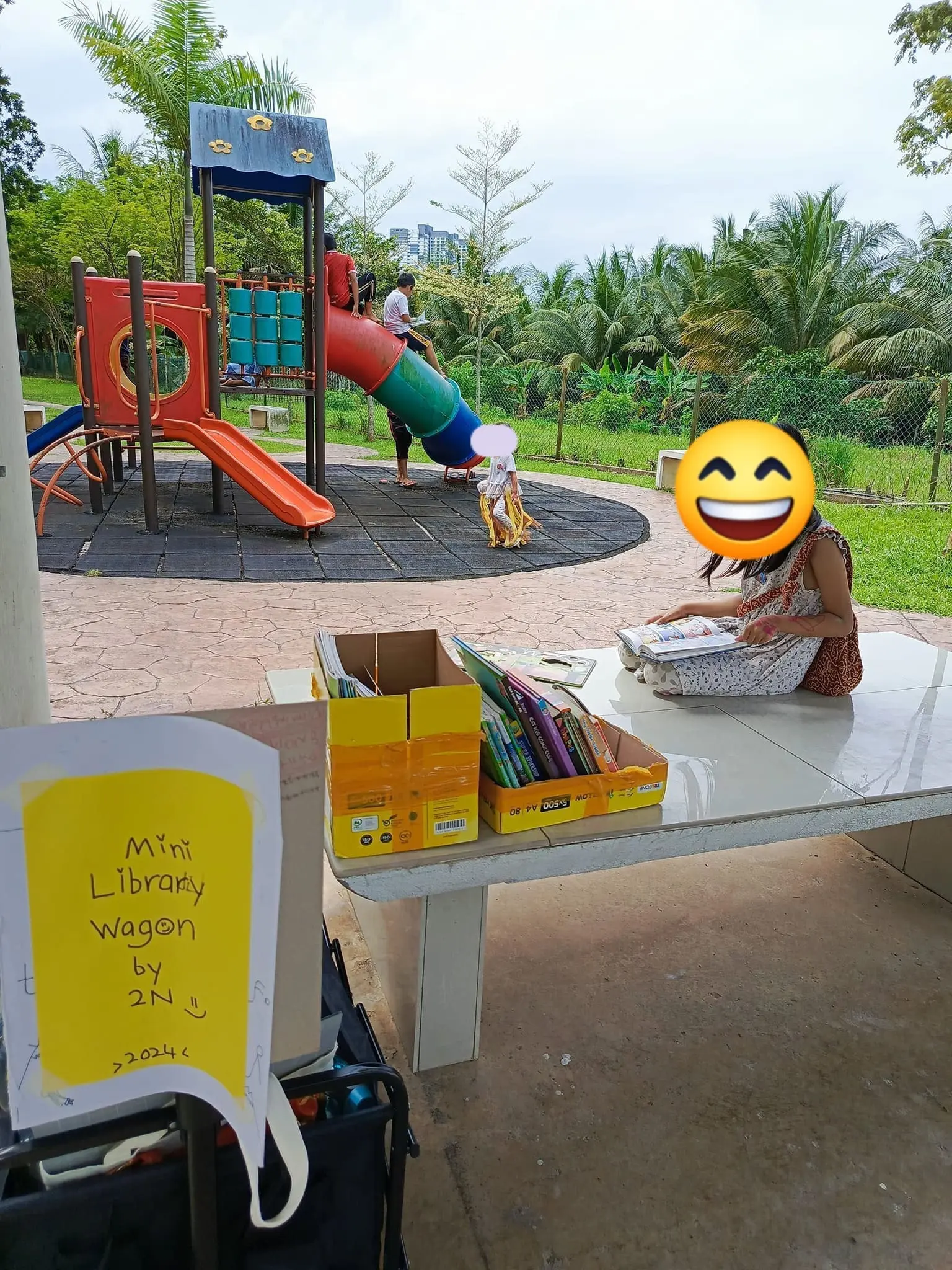 M'sian Woman Wins Netizens' Praise For Setting Up Mini Library In Playground For Children
