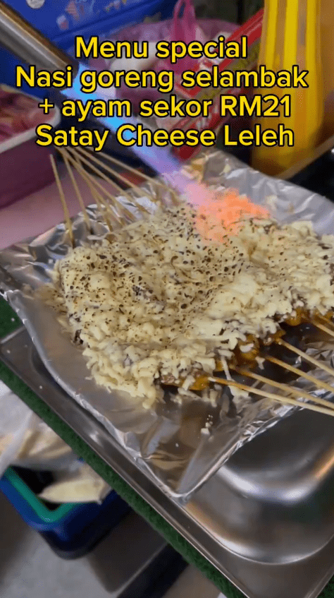 a plate of satay cheese
