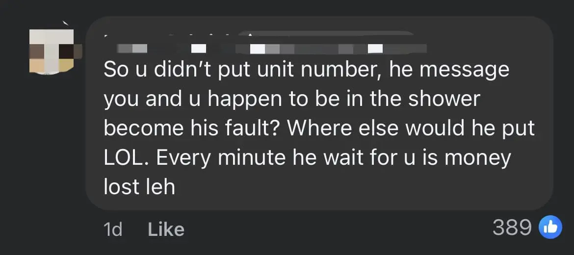 SG Woman Slams Rider For Placing Food Order At Carpark, Gets Roasted By Netizens Instead comment 2