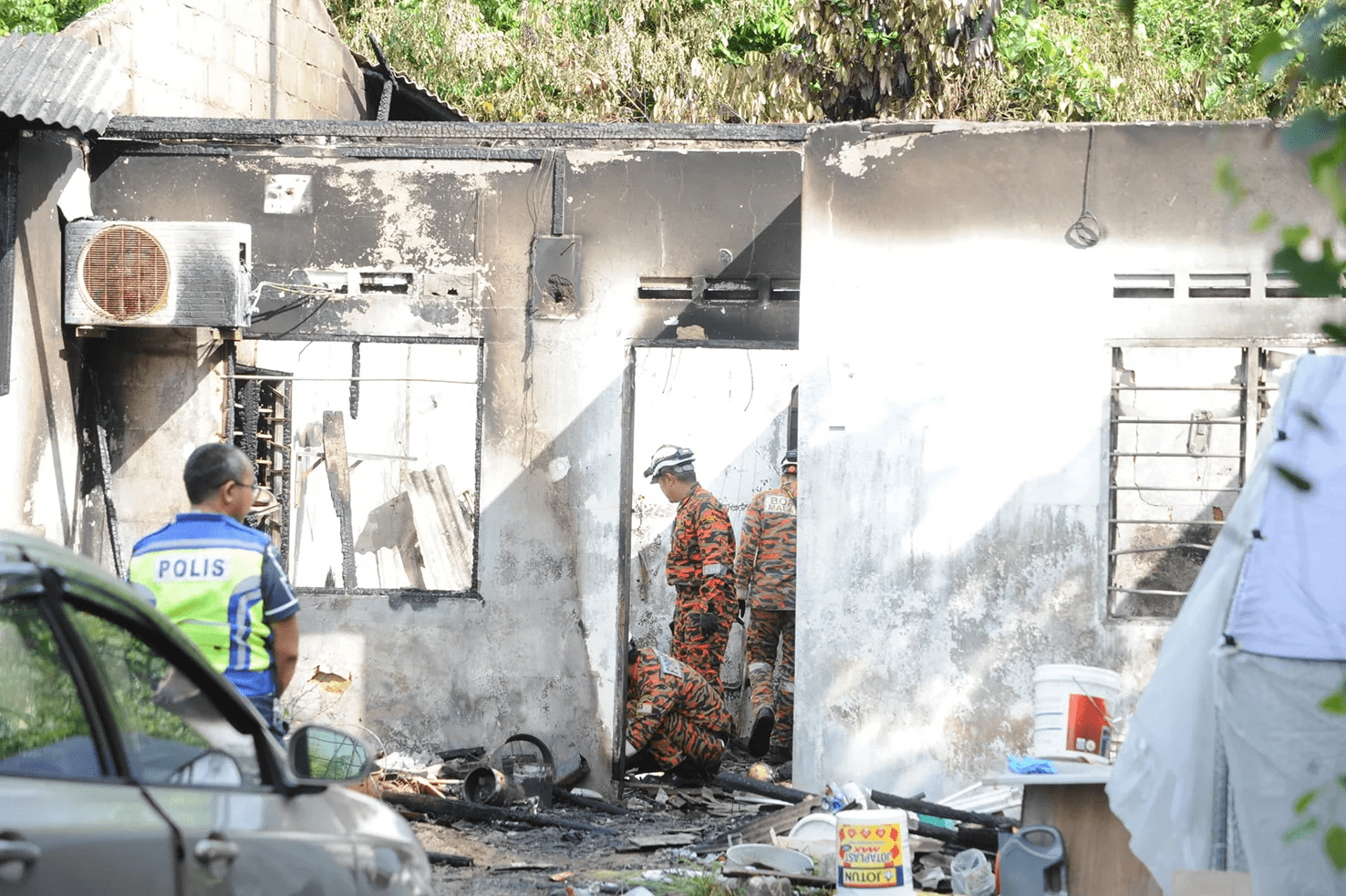 Aftermath of fire in Johor