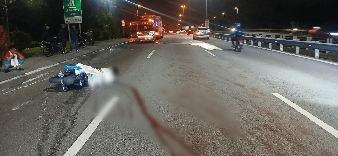 Aftermath of road accident along LDP
