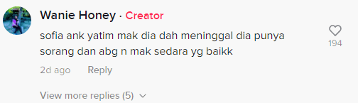 The student named Sofia had lost her mother