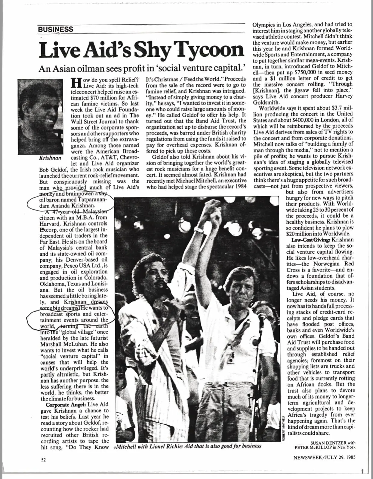 Ananda Krishnan - Live Aid